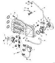 Впускной коллектор 4-Х ТАКТНОГО ПЛМ MERCURY 40 Серийный номер от 1B227000 до 1B344398