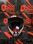 Шлем кроссовый детский HETOSHI Cross-Kids KY-B12 цв.Красно-черно-белый Матовый р.Y-L