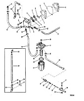 Топливный насос и топливная линия 2-х тактного ПЛМ MERCURY 40 M Серийный номер от 7144763 и выше