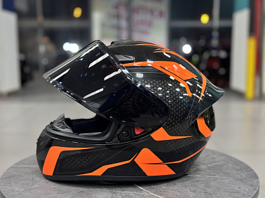 Шлем интеграл HETOSHI XD1-89 цв. Черно-оранжевый р.XXXL