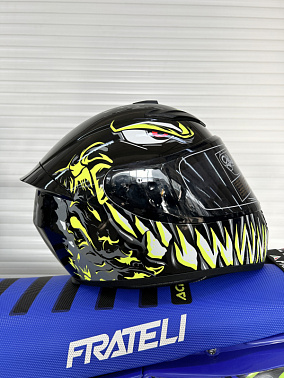 Шлем интеграл HETOSHI XD1-97 цв. Черно зеленый глянцевый  р. L